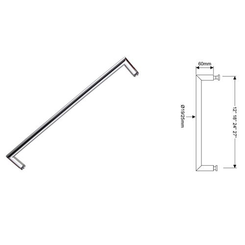 MT Series Round Single Sided Pull Handles